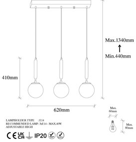 Chandelier King – Dourado Brilhante – 62 x 15 x 134 cm