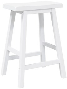 Bancos de bar 2 pcs madeira de seringueira maciça branco