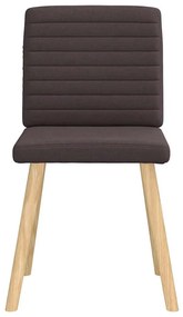 Cadeiras de jantar 4 pcs tecido castanho-escuro