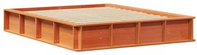 Cama com espaço de armazenamento, castanho, 160 x 200 cm, pinho sólido