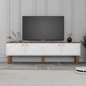 Móvel de TV "Elvar" – Branco – 180 x 53 x 35 cm – Design Moderno