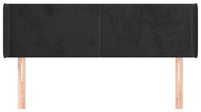 Cabeceira de cama c/ abas tecido 147x16x78/88 cm preto