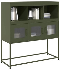 Aparador 100,5x39x107 cm aço laminado a frio verde-azeitona