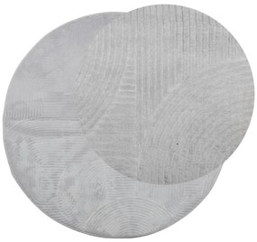 Tapete de pelo curto IZA visual escandinavo Ø 120 cm cinzento