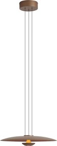 Candeeiro Suspenso Moderno Bronze com Madeira de Nogueira Incl. LED Regulável - Smith