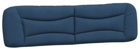 Estrutura de cama com LED sem colchão 200x200 cm tecido azul