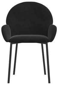 Cadeiras de jantar 2 pcs veludo preto