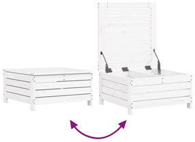 8 pcs conjunto sofás de jardim pinho maciço branco