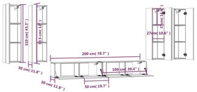 Conjunto móveis de TV 6 pcs madeira processada sonoma cinza