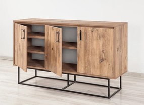 Aparador Mare – Pinho Atlântico e Preto - 140 x 80 x 40 cm - Design In