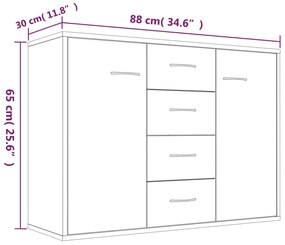 Aparador Mavie de 90 cm - Nogueira - Design Moderno