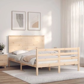 Estrutura de cama com cabeceira 120x200 cmmadeira maciça