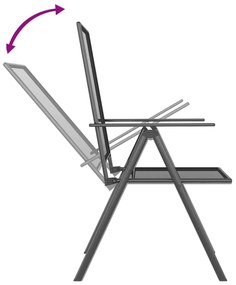 9 pcs conjunto de jantar para jardim aço antracite
