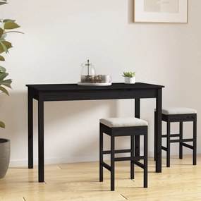 vidaXL Mesa de jantar 110x55x75 cm madeira de pinho maciça preto