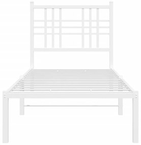 Estrutura de cama com cabeceira 75x190 cm metal branco