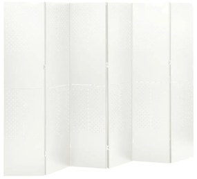 Divisórias/biombos com 6 painéis 2 pcs aço 240x180 cm branco