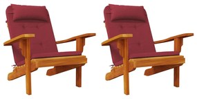 Almofadões cadeira adirondack 2pcs tecido oxford vermelho tinto