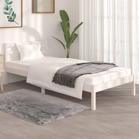 Estrutura de cama solteiro 90x190 cm pinho maciço branco