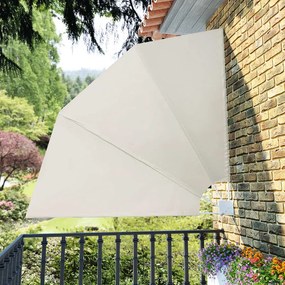 41576 vidaXL Toldo lateral dobrável para varanda 210x210 cm creme