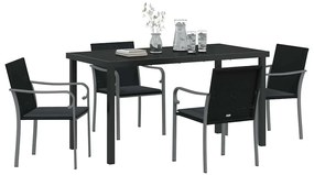 Conjunto de Jantar de Jardim com 5 Peças e Almofadas - Rattan Poliéste