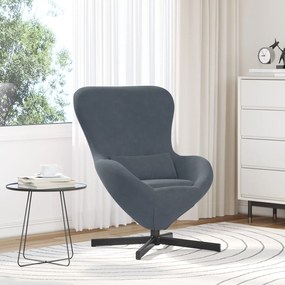 Cadeira Egg vidaXL Veludo Cinza Escuro