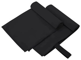 vidaXL Toalhas Esportivas 2 pcs Preto 50 x 30 cm Poliéster e poliamida