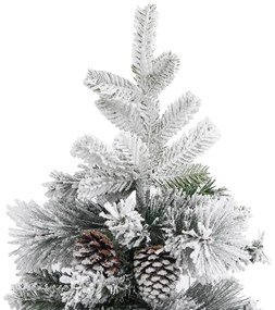 Árvore de Natal c/ flocos de neve e pinhas 195 cm PVC e PE