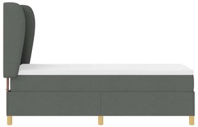 Cama Box com Colchão Cinza Escuro 80x200 cm em Tecido