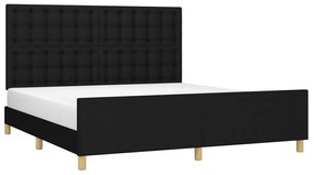 Estrutura de cama 180x200 cm tecido preto