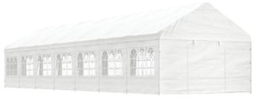 Gazebo com telhado 15,61x4,08x3,22 m polietileno branco