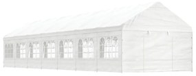 vidaXL Gazebo com telhado 15,61x4,08x3,22 m polietileno branco