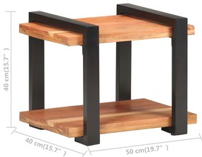 Mesa de cabeceira 50x40x40 cm madeira de acácia maciça