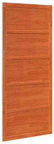Porta de Celeiro Marrom Encerado 90x208 cm Madeira Sólida de Pinus