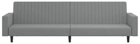 Sofá-cama de 2 lugares veludo cinzento-claro