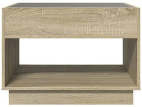 Mesa de centro luzes LED Infinity 70x50x50 cm carvalho sonoma