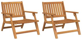 vidaXL Conjunto de Jantar para Exterior 2 pcs Castanho