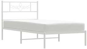 Estrutura de cama com cabeceira 90x190 cm metal branco