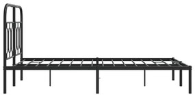 Estrutura de cama com cabeceira 120x190 cm metal preto