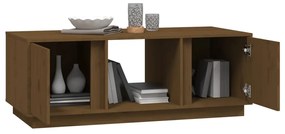 Mesa de centro 110x50x40cm madeira de pinho maciça castanho mel