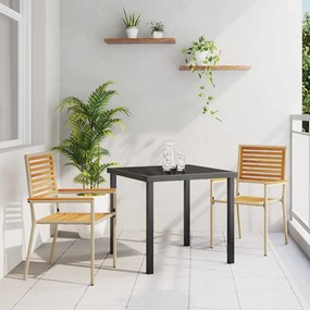 vidaXL Cadeiras empilháveis para jardim 2 pcs Marrom, Bege