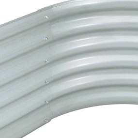 Canteiro elevado de jardim aço galvanizado 400x80x44cm prateado