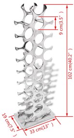 Garrafeira Torvi para 27 Garrafas em Aluminio Prateado - Design Modern