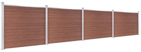 Conjunto painel de cerca 699x146 cm WPC castanho