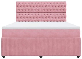 Cama com molas/colchão 180x200 cm veludo rosa