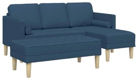 vidaXL Conjunto de Sofás 2 pcs Azul 173 x 131 x 67 cm tecido