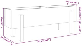 Canteiro elevado de jardim 101x30x38 cm madeira douglas maciça