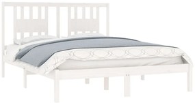Estrutura de cama 160x200 cm madeira de pinho maciça branco