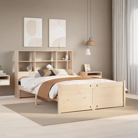 Cama com estante sem colchão 150x200 cm pinho maciço