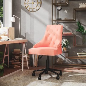 vidaXL Cadeira de escritório giratória veludo rosa