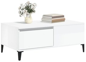 Mesa de centro 90x50x36,5 cm derivados madeira branco brilhante